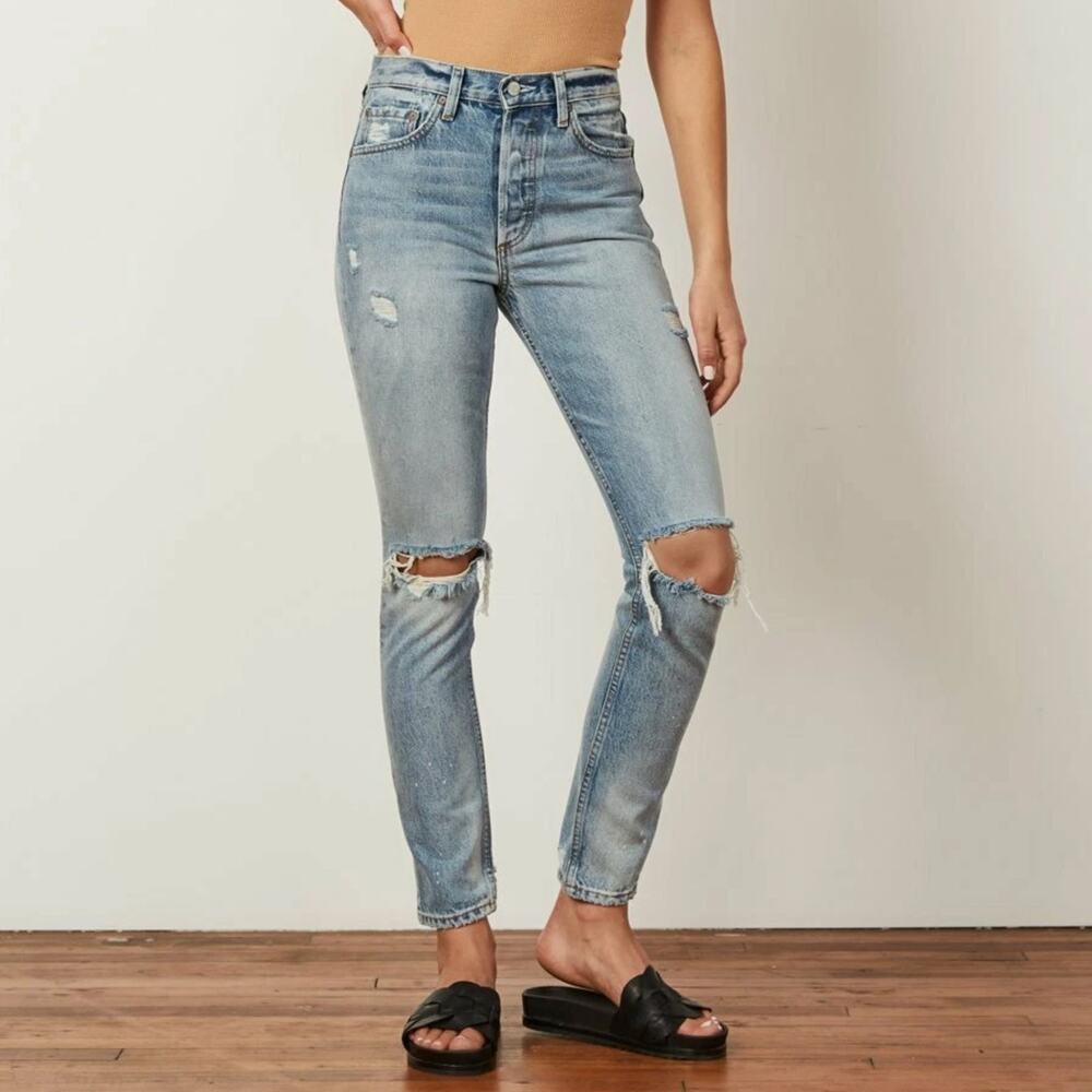 Boyish by Her Billy High Rise Skinny Jeans 26  Distressed Easy Rider